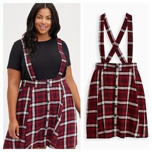 Torrid Challis Plaid Burgundy Skirtall